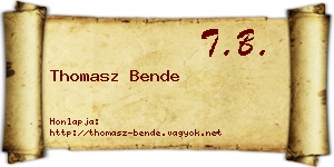 Thomasz Bende névjegykártya